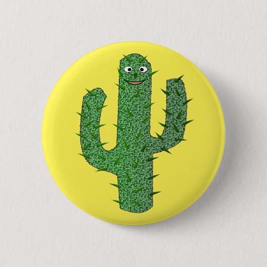 Dag van de Dode Gelukkige Cactus Ronde Button 5,7 Cm (Voorkant)