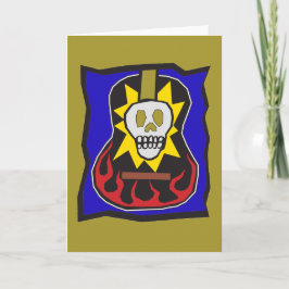 Dag van de Dode Gitaar Gouden w/Blue van de Kaart