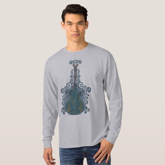 Dag van de dode gitaar t-shirt (Voorkant volledig)