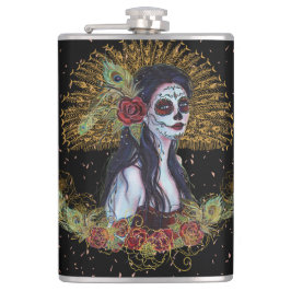 Dag van de dode gotische kunst van Renee Lavoie Heupfles