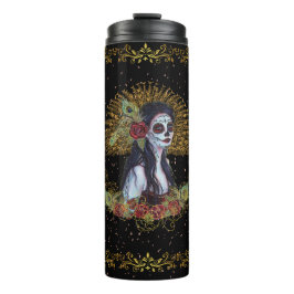 Dag van de dode gotische kunst van Renee Lavoie Thermosbeker