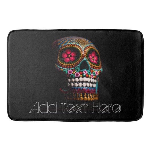 Dag van de dode halloween Cute Painted Skull Badmat (Voorkant)