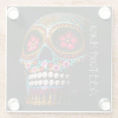 Dag van de dode halloween Cute Painted Skull Glazen Onderzetter (Achterkant)