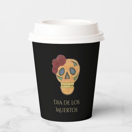 Dag van de Dode Halloween Gotische Suiker Schedel Papieren Bekers (Achterkant)