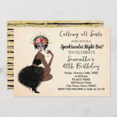 Dag van de Dode Halloween Meisjes Nacht Uit Verjaa Kaart (Voorkant / Achterkant)