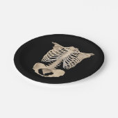 Dag van de Dode Halloween Party Rib Cage Skeleton Papieren Bordje (Gekanteld)