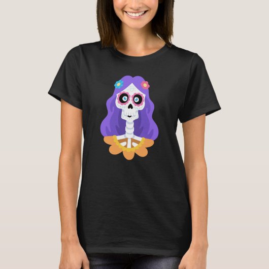 Dag van de dode halloween Sugar Skull T-shirt (Voorkant)