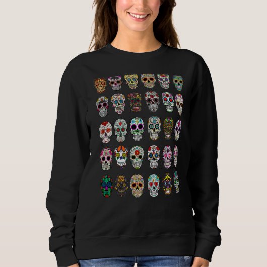 Dag van de Dode Halloween Sugar Skulls Trui (Voorkant)