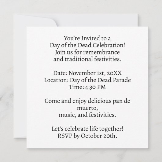 Dag van de Dode Hand getekend door Catrina Kaart (Achterkant)