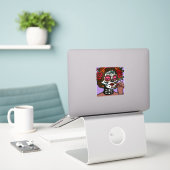 Dag van de Dode Hand getekend door Catrina Sticker (Laptop op bureau)