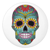 Dag van de dode, heldere schedel keramische knop (Voorkant)