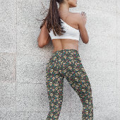 Dag van de dode kartonnen flora suikerschedel leggings