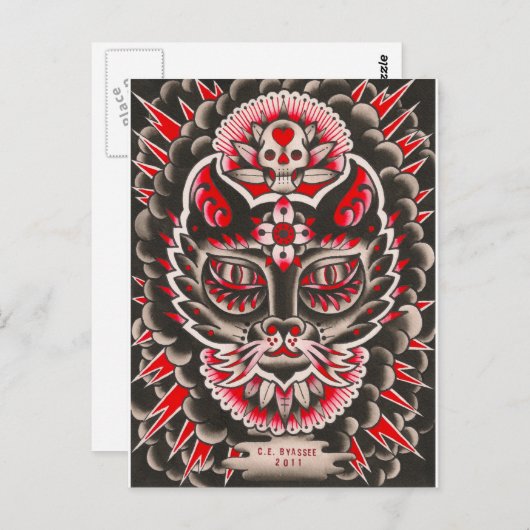 Dag van de dode kat briefkaart (Voorkant / Achterkant)