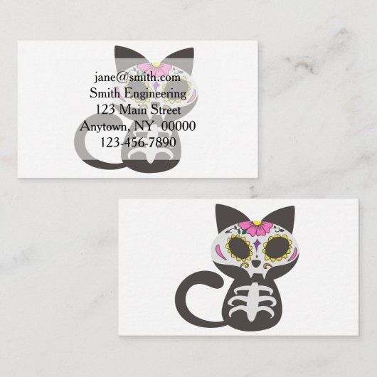 Dag van de dode kat - Kies achtergrondkleur Visitekaartje (Voorkant / Achterkant)