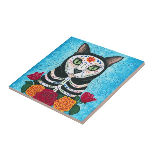 Dag van de dode kat, kunstschild van de suikersche tegeltje (Zijkant)