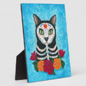 Dag van de dode katachtige suikerkletkunst fotoplaat (Zijkant)