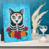 Dag van de dode katachtige suikerkletkunst fotoplaat (Zijkant)