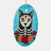 Dag van de dode katachtige suikerkletkunst keramisch ornament (Rechts)