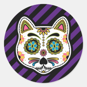 Dag van de dode katten Suikerhuid Ronde Sticker