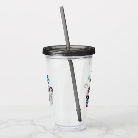 Dag van de dode kattensuikerschedel en vlinder acryl drinkbeker (Links)