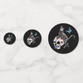 Dag van de dode kattensuikerschedel en vlinder confetti (Voorkanten)