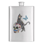 Dag van de dode kattensuikerschedel en vlinder flacon (Voorkant)