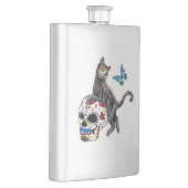 Dag van de dode kattensuikerschedel en vlinder flacon (Rechts)