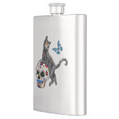 Dag van de dode kattensuikerschedel en vlinder flacon (Links)