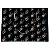 Dag van de dode kattensuikerschedel en vlinder groot cadeauzakje (Voorkant)