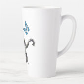 Dag van de dode kattensuikerschedel en vlinder latte mok (Rechts)