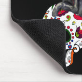 Dag van de dode kattensuikerschedel en vlinder muismat (Hoek)