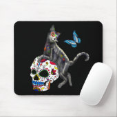 Dag van de dode kattensuikerschedel en vlinder muismat (Met muis)