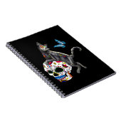 Dag van de dode kattensuikerschedel en vlinder notitieboek (Rechterzijde)