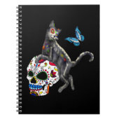 Dag van de dode kattensuikerschedel en vlinder notitieboek (Voorkant)