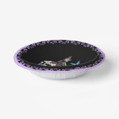 Dag van de dode kattensuikerschedel en vlinder papieren kommen (Gebogen)