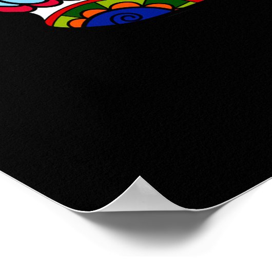 Dag van de dode kattensuikerschedel en vlinder poster (Hoek)