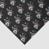 Dag van de dode kattensuikerschedel en vlinder tissuepapier (Detail)