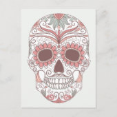 Dag van de Dode Kleurrijke Schedel met Bloemen Briefkaart (Voorkant)