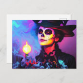 Dag van de dode kleurrijke vrouw briefkaart (Voorkant / Achterkant)