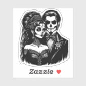 Dag van de Dode Kunst Skeleton gothic Bruid En Bru Sticker (Vel)