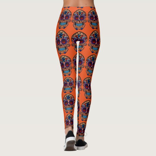 Dag van de dode Leggings Halloween Sugar Skull (Achterkant)
