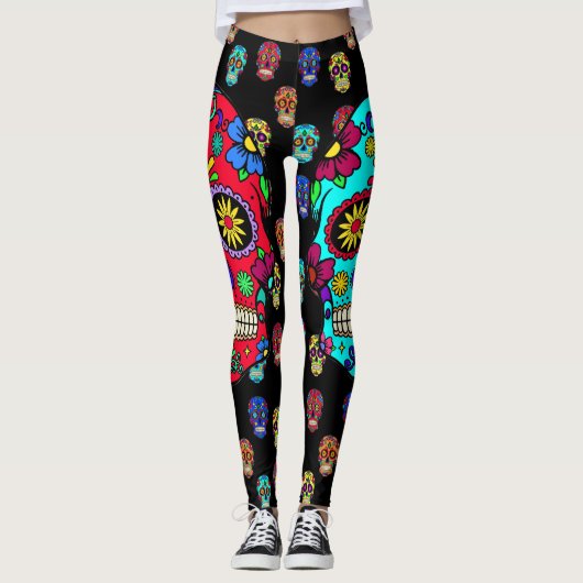 Dag van de dode Leggings Suikerhuid (Voorkant)