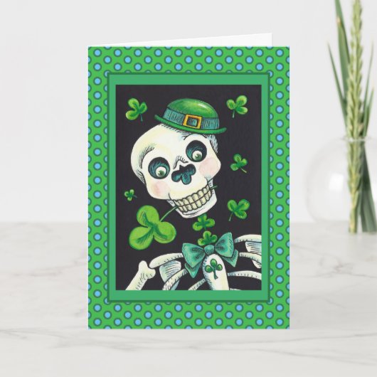 DAG VAN DE DODE LEPRECHAUN, ST. PADDY'S DAG SKULL FEESTDAGEN KAART (Voorkant)