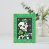 DAG VAN DE DODE LEPRECHAUN, ST. PADDY'S DAY SKULL FEESTDAGENKAART (Staand voorkant)