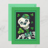 DAG VAN DE DODE LEPRECHAUN, ST. PADDY'S DAY SKULL FEESTDAGENKAART (Voorkant / Achterkant)