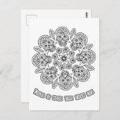 Dag van de dode Mandala Coloring Activity Briefkaart (Voorkant / Achterkant)