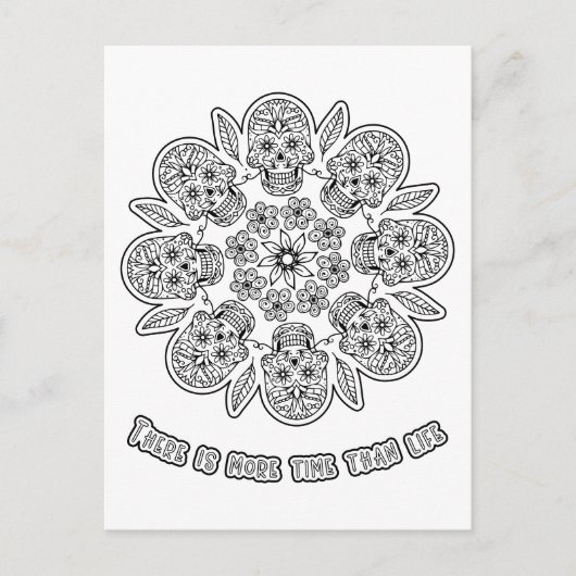 Dag van de dode Mandala Coloring Activity Briefkaart (Voorkant)