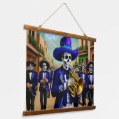 Dag van de dode Mariachi Art Tapestry Hangend Wandkleed (Gebogen)