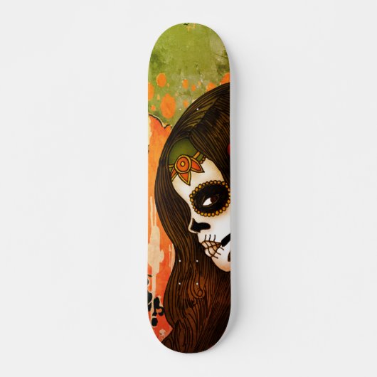 Dag van de Dode Meisjes Gezichtskunst Persoonlijk Skateboard (Voorkant)