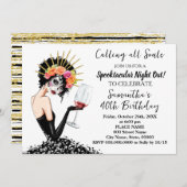 Dag van de Dode Meisjes Nacht Uit Halloween Verjaa Kaart (Voorkant / Achterkant)